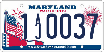 MD license plate 1AJ0037