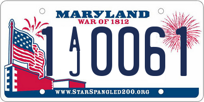 MD license plate 1AJ0061