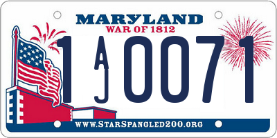 MD license plate 1AJ0071