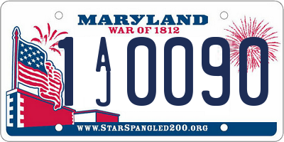 MD license plate 1AJ0090
