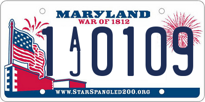 MD license plate 1AJ0109
