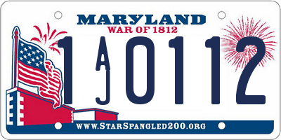MD license plate 1AJ0112
