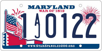 MD license plate 1AJ0122