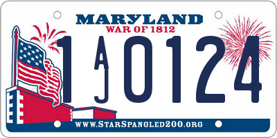 MD license plate 1AJ0124