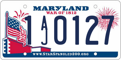 MD license plate 1AJ0127