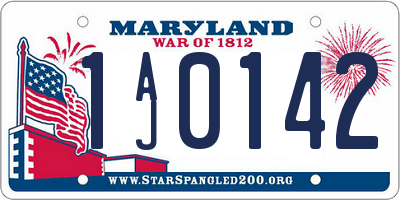MD license plate 1AJ0142