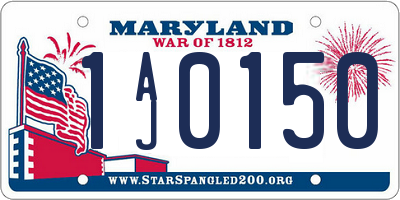 MD license plate 1AJ0150