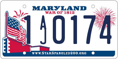 MD license plate 1AJ0174