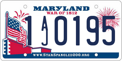 MD license plate 1AJ0195
