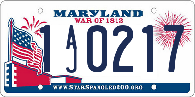 MD license plate 1AJ0217