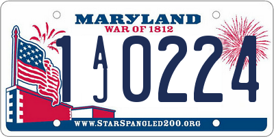 MD license plate 1AJ0224
