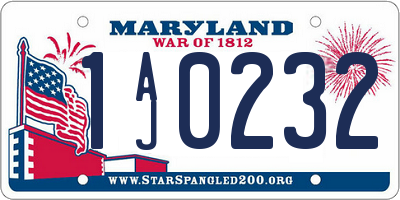 MD license plate 1AJ0232
