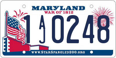 MD license plate 1AJ0248