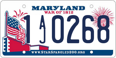 MD license plate 1AJ0268