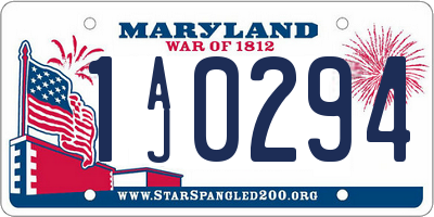 MD license plate 1AJ0294