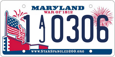 MD license plate 1AJ0306