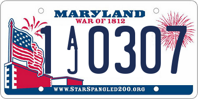 MD license plate 1AJ0307