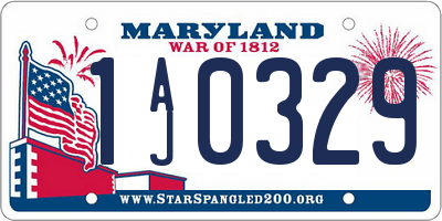 MD license plate 1AJ0329