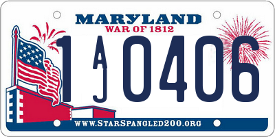 MD license plate 1AJ0406