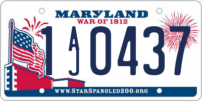 MD license plate 1AJ0437