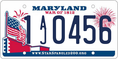 MD license plate 1AJ0456