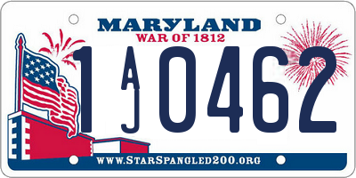 MD license plate 1AJ0462