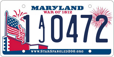 MD license plate 1AJ0472