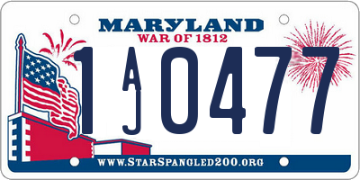 MD license plate 1AJ0477