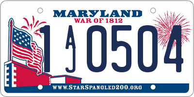 MD license plate 1AJ0504