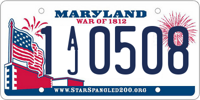 MD license plate 1AJ0508