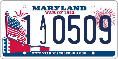 MD license plate 1AJ0509
