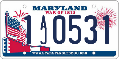 MD license plate 1AJ0531