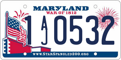 MD license plate 1AJ0532