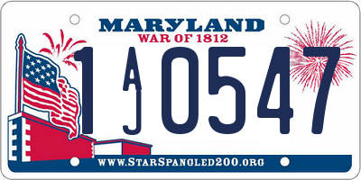 MD license plate 1AJ0547