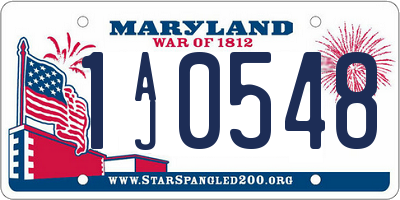 MD license plate 1AJ0548