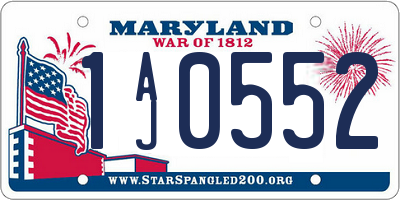MD license plate 1AJ0552