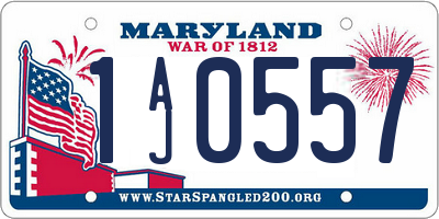 MD license plate 1AJ0557