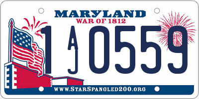 MD license plate 1AJ0559