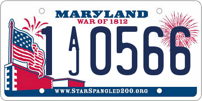 MD license plate 1AJ0566