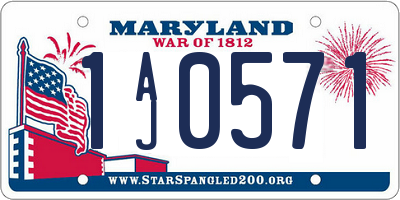 MD license plate 1AJ0571