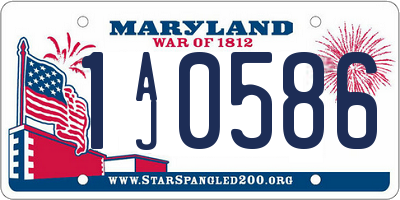 MD license plate 1AJ0586