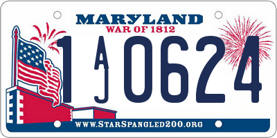 MD license plate 1AJ0624