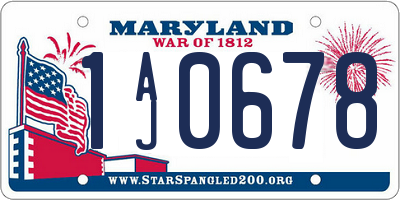 MD license plate 1AJ0678