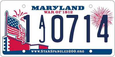 MD license plate 1AJ0714