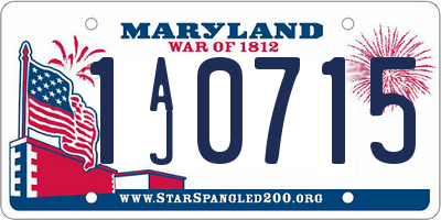 MD license plate 1AJ0715