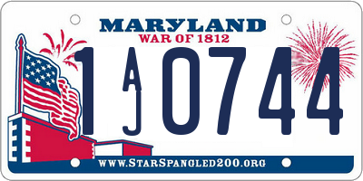 MD license plate 1AJ0744