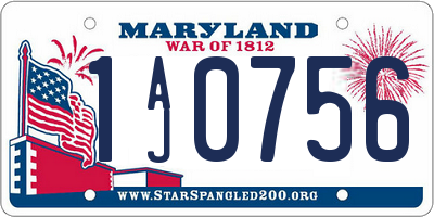 MD license plate 1AJ0756
