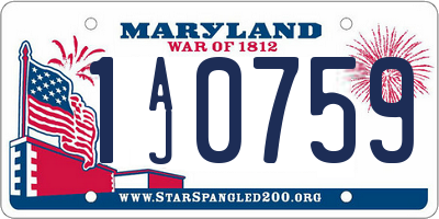 MD license plate 1AJ0759