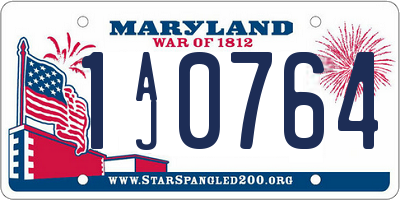 MD license plate 1AJ0764