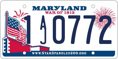 MD license plate 1AJ0772
